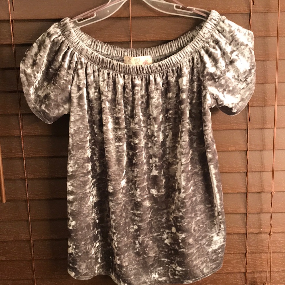 Velvet off the shoulder top